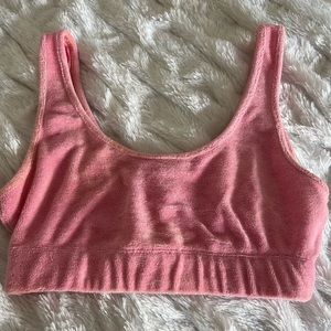 Zara Pink Terry Cloth Crop Top